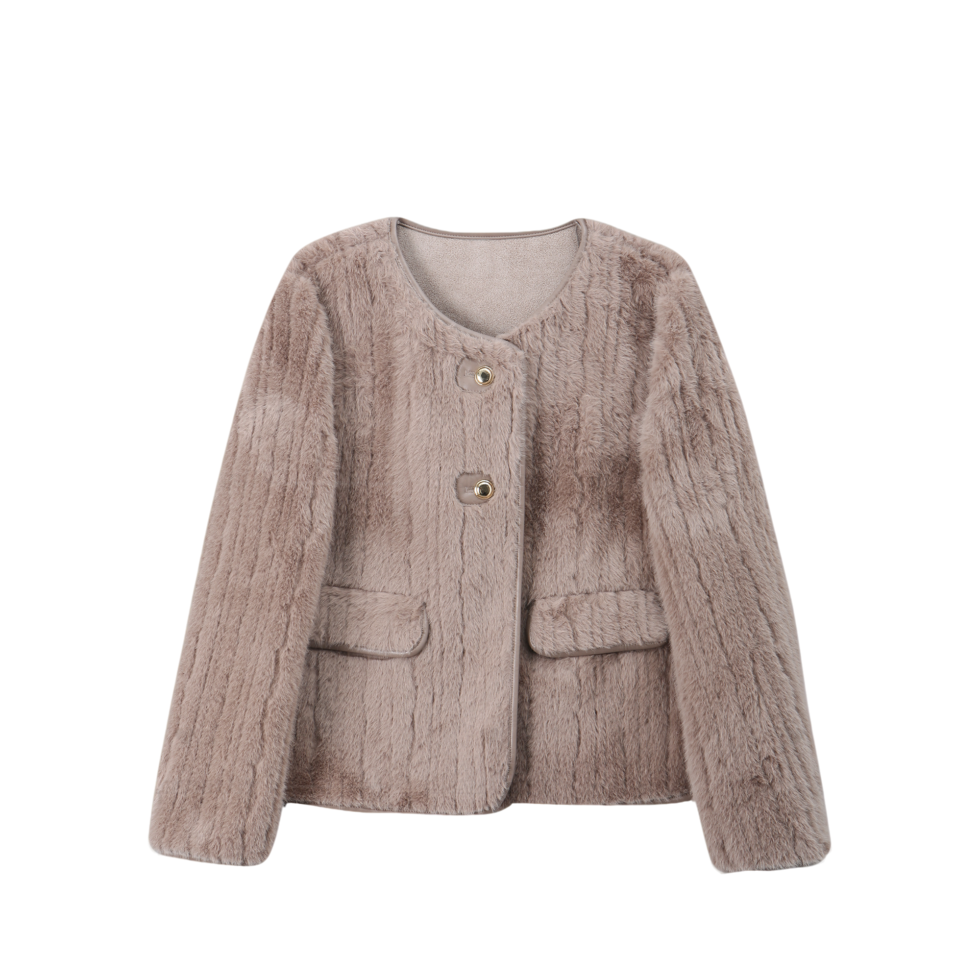 【封后轻奢设计】新款简约短款毛绒厚外套8863396