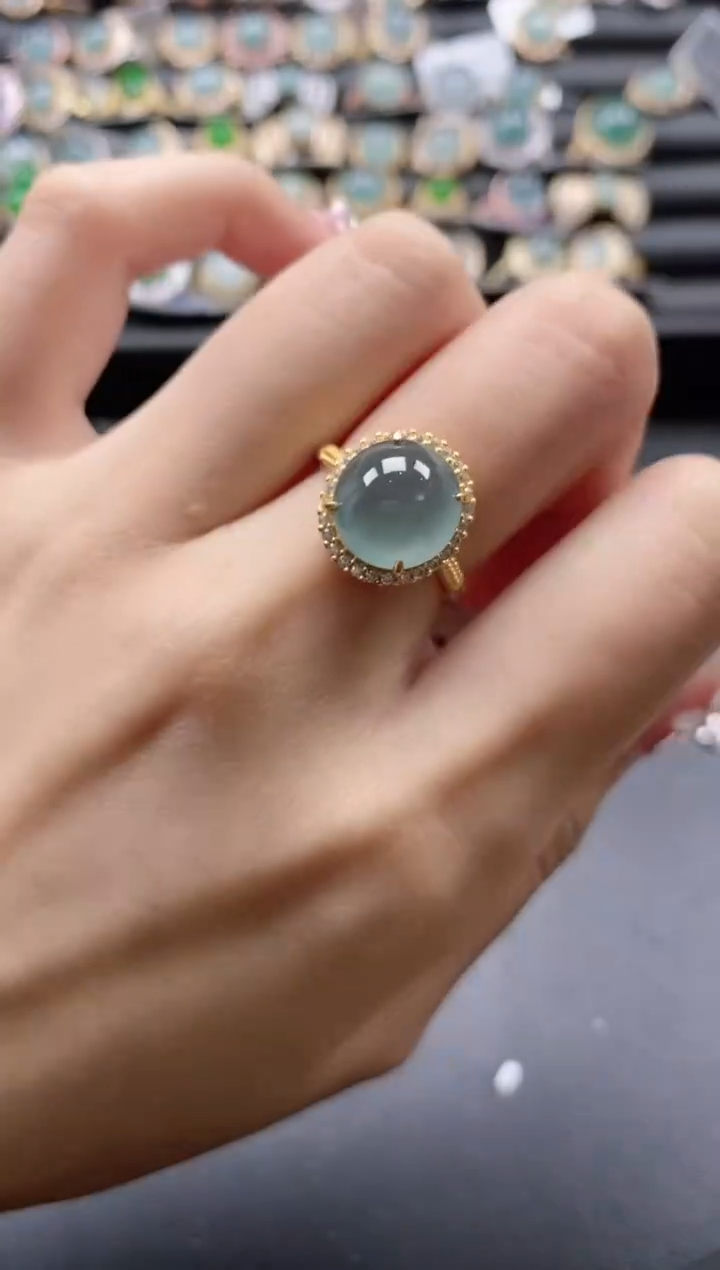 【闪购商品】翡翠戒指银S925镶嵌51511