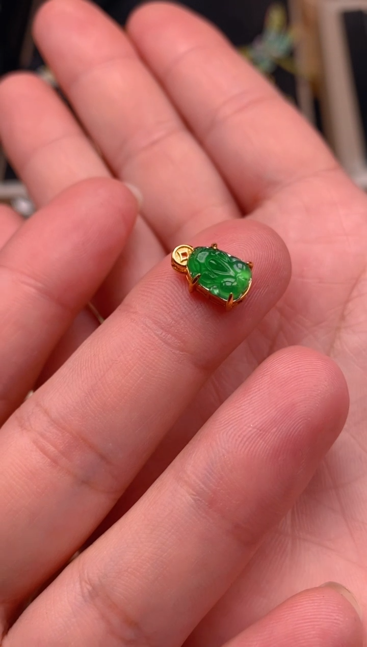 【闪购商品】翡翠吊坠(不含链)银S925镶嵌貔貅