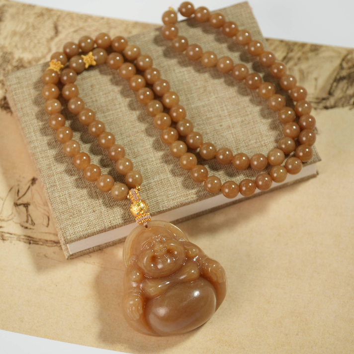 【老掌柜】糖玉佛公/和田玉项链  MAHI052406
