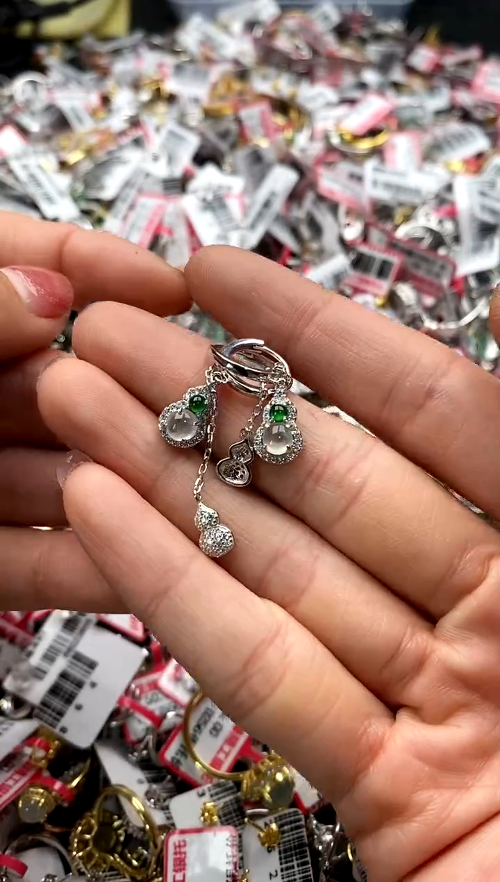 【闪购商品】翡翠戒指银S925镶嵌666666666     6