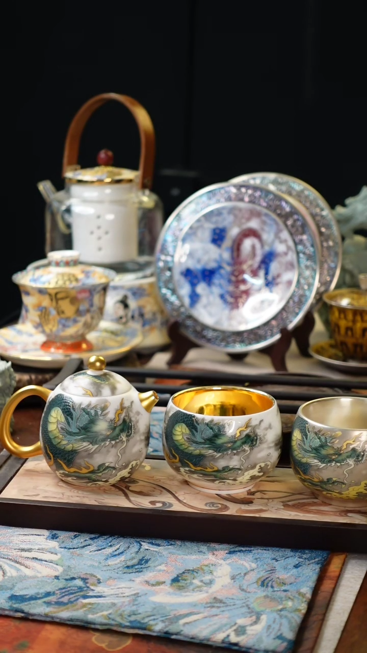 【闪购商品】绿色青龙陶瓷套装