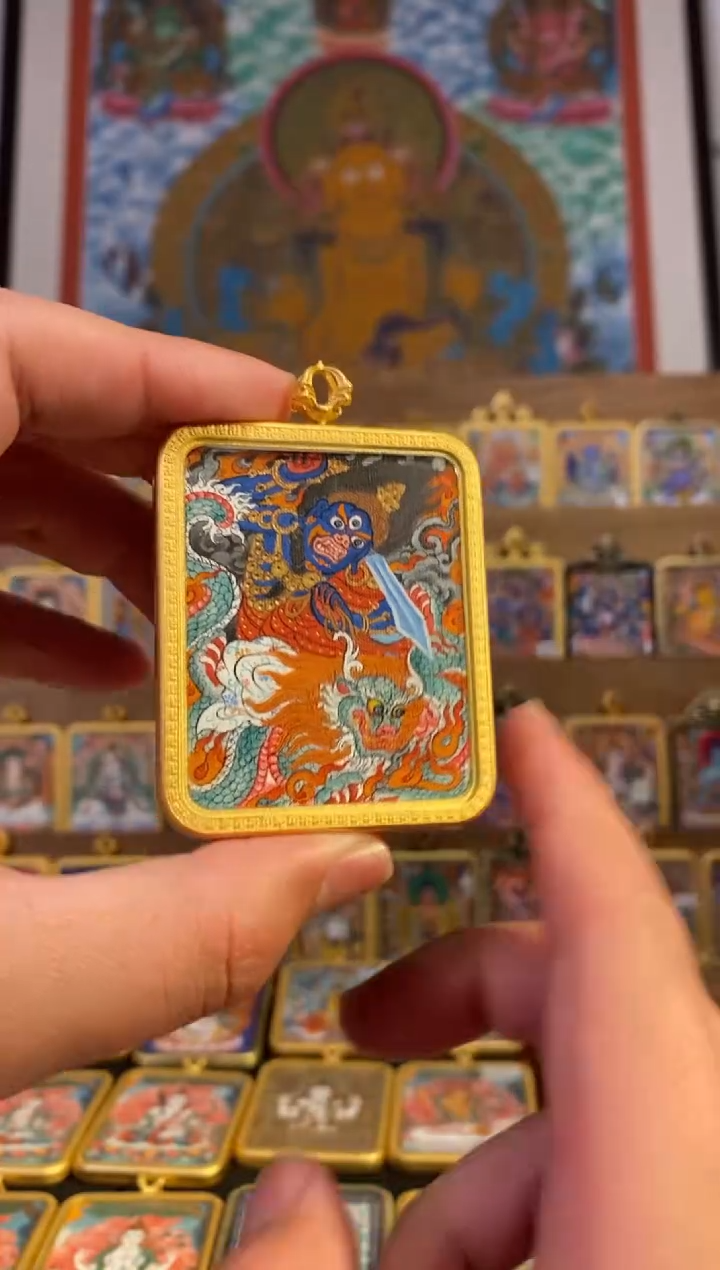 【闪购商品】吊坠不动明王--热贡纯手绘唐卡