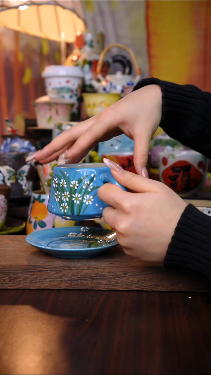 杯子陶泥垚手作 景德镇手工手绘陶瓷器物