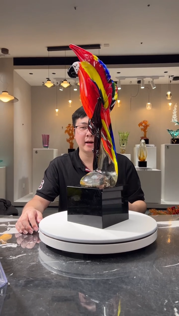 摆件巴比特美学-五彩金刚鹦鹉+底座