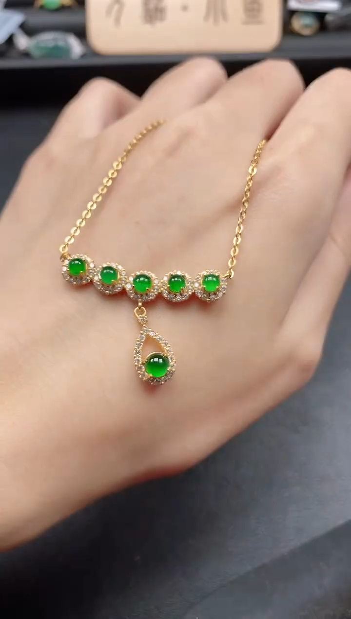 翡翠戒指银S925镶嵌1551-22