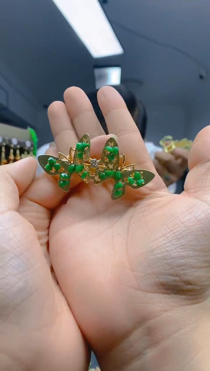 【闪购商品】翡翠耳饰合金0350翡翠发簪