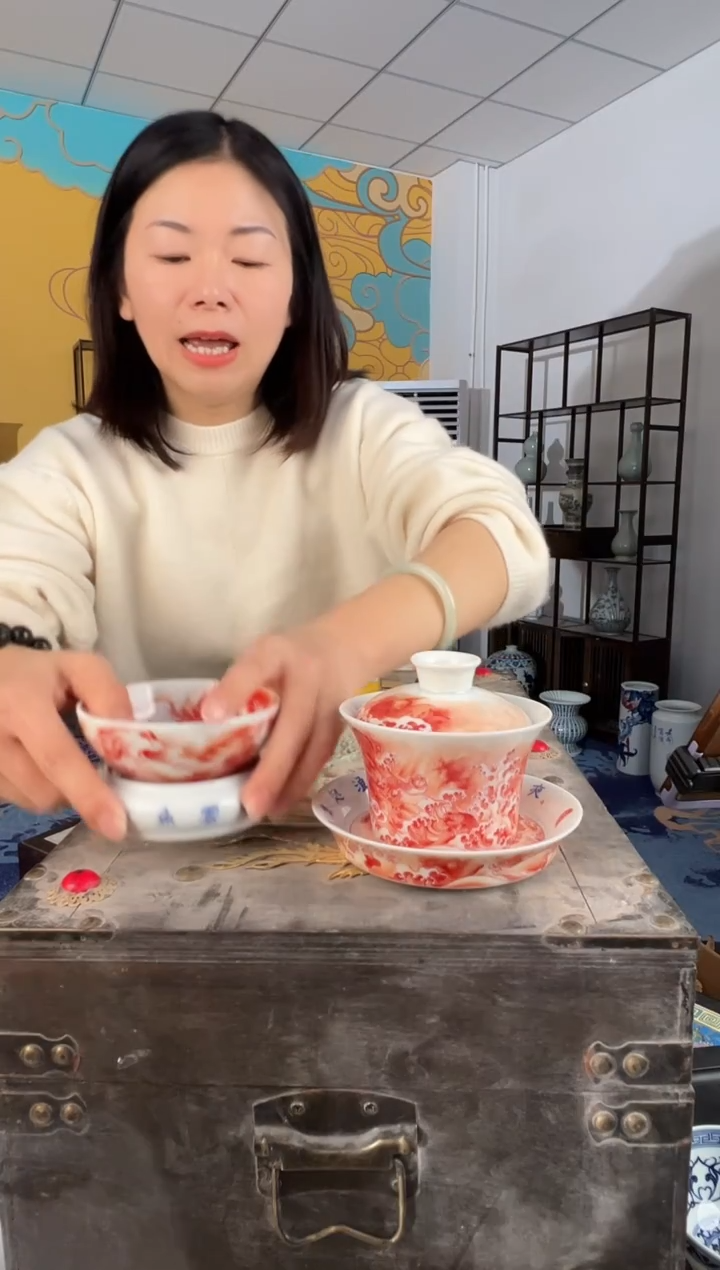 摆件瓷景德镇瓷器套组