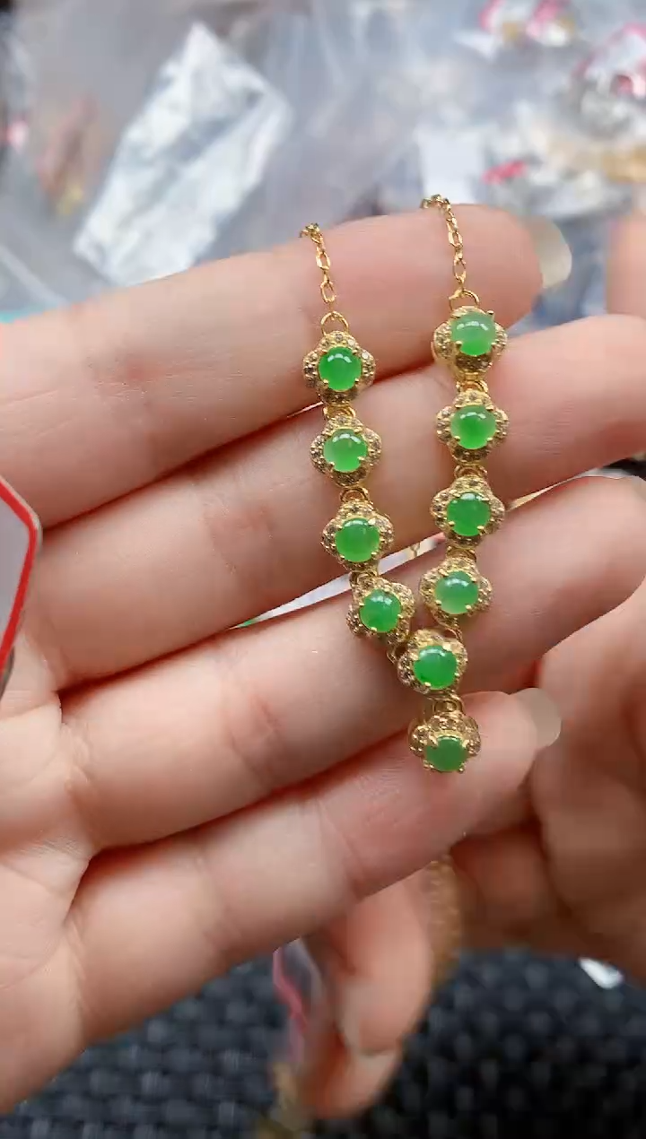 银S925镶嵌戒指翡翠天然A货缅甸翡翠