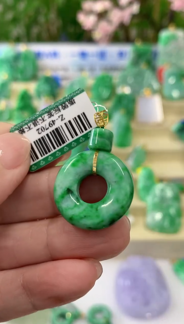 【闪购商品】翡翠颈饰18K金镶嵌挂件