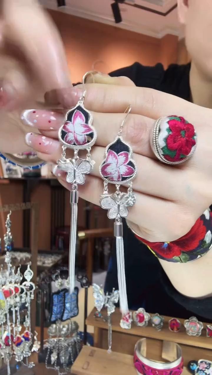 刺绣纯手工民族风耳环