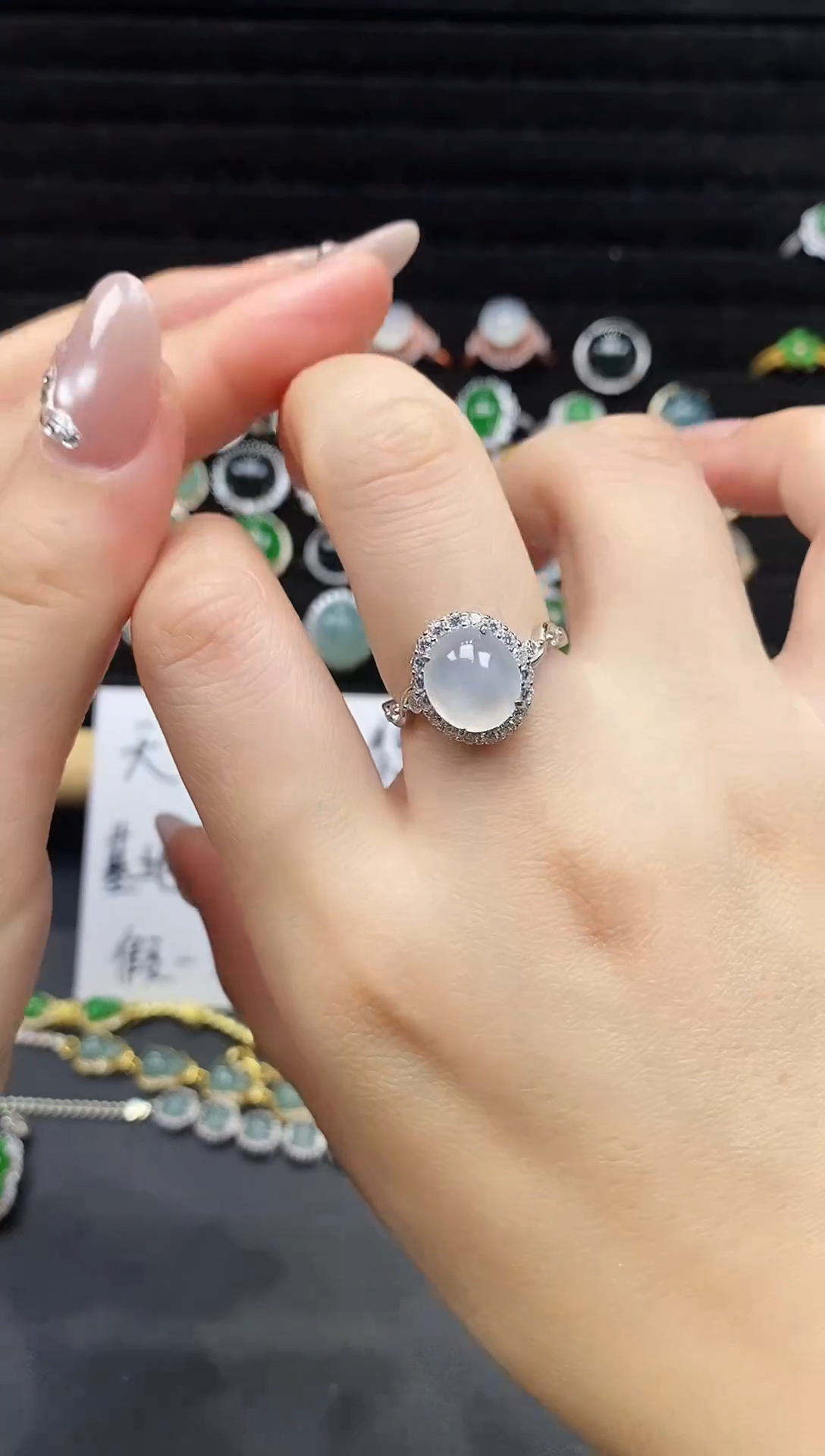 银S925镶嵌戒指翡翠111