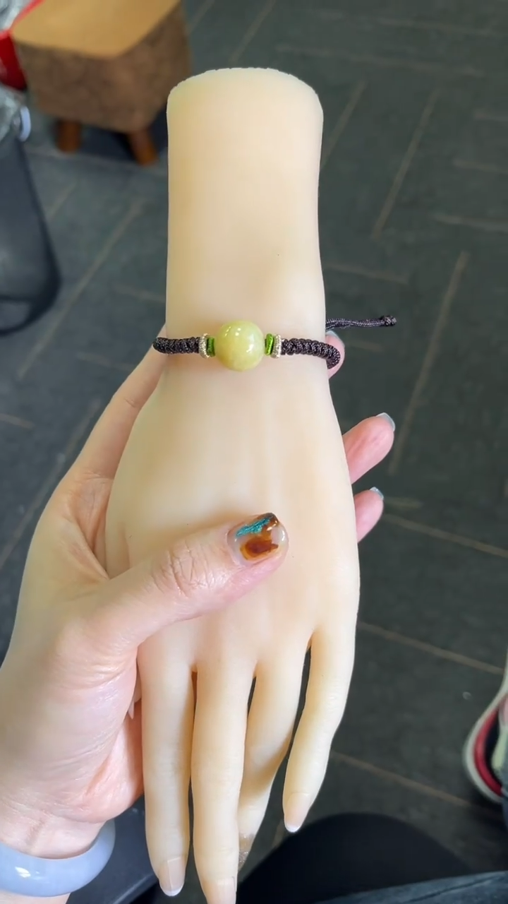 【闪购商品】翡翠手绳未镶嵌翡翠黄翡单珠手绳单样发一件