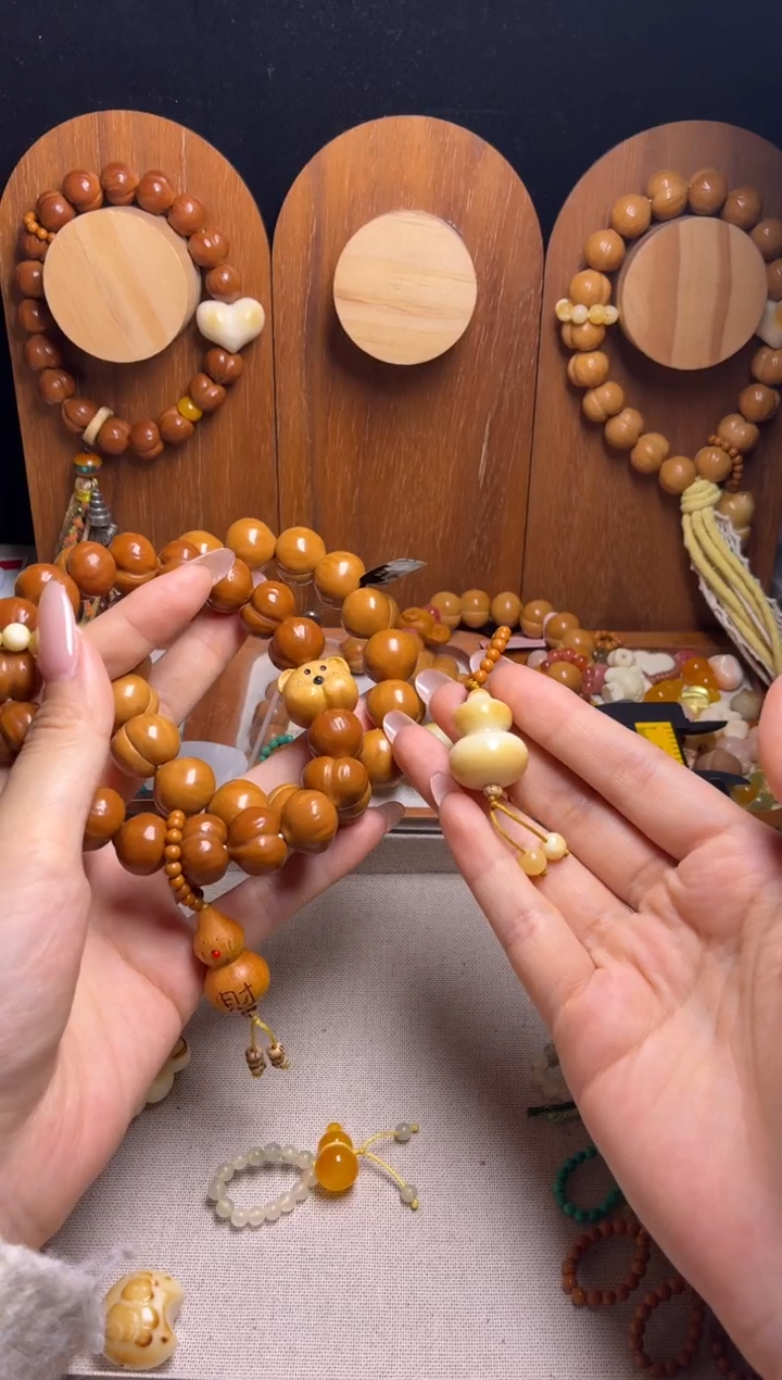 手串猴头核桃果*儿全品17黄跑环发财葫芦吊坠手串