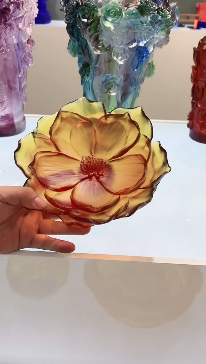 【闪购商品】茶宠古法琉璃花蕊果盘