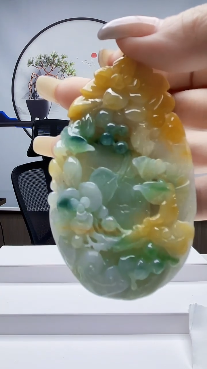 未镶嵌定制翡翠毛货-挂件67