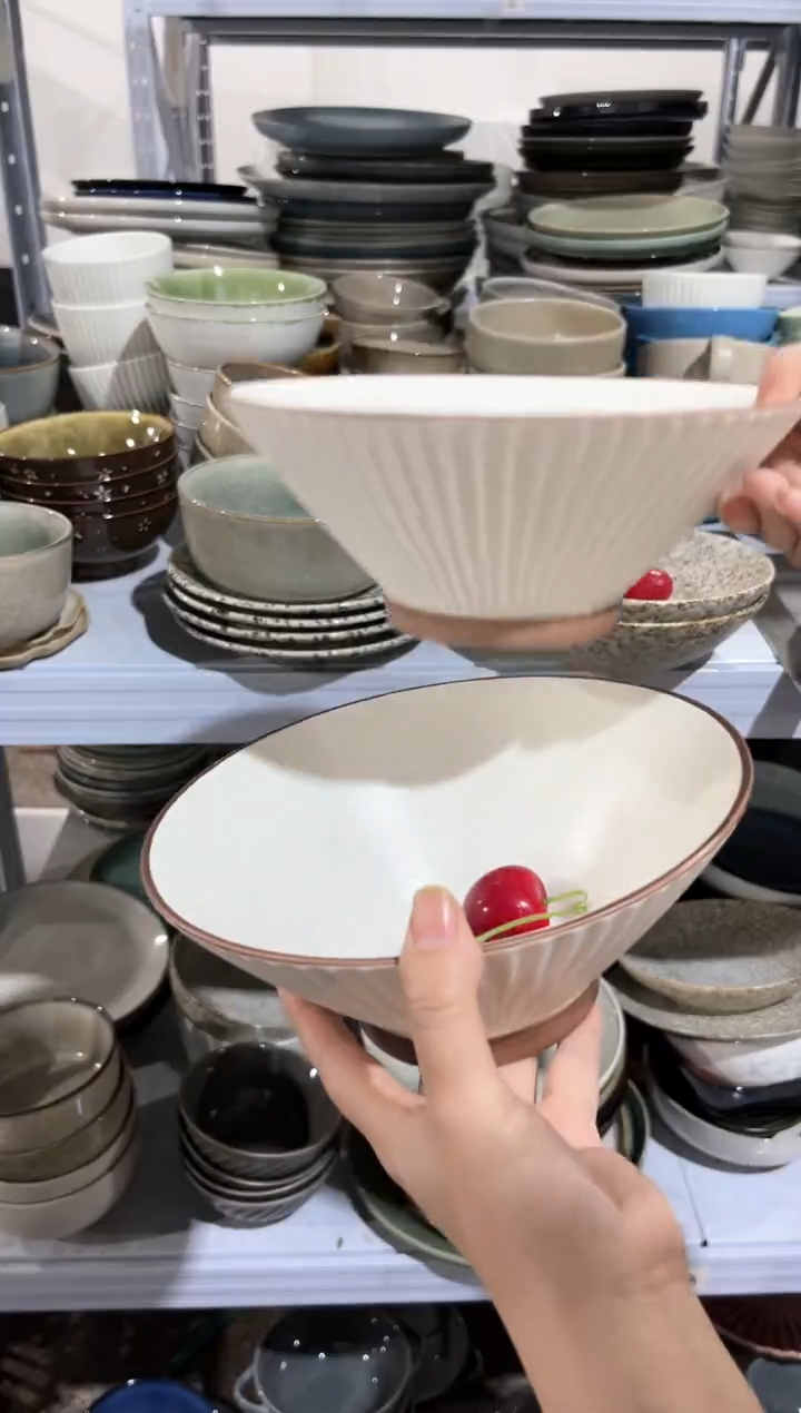 【闪购商品】瓷片外贸尾货瑕疵满20包邮X2 八英寸咖边