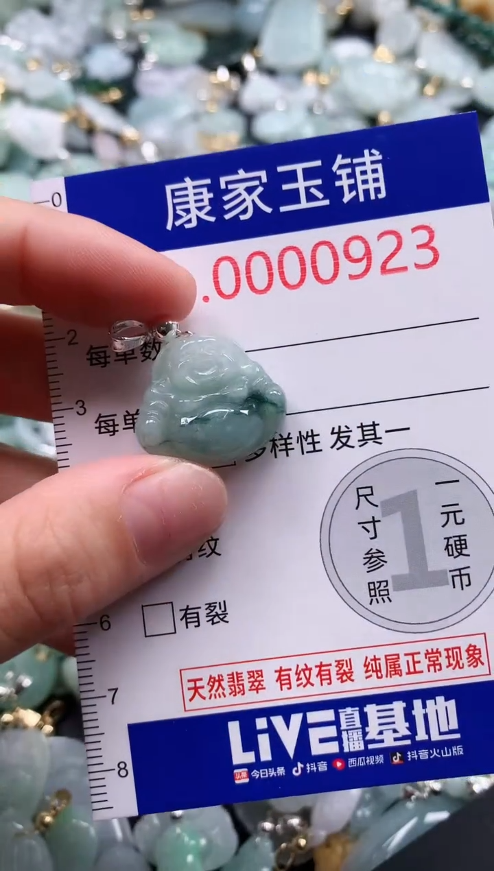 翡翠未镶嵌吊坠(不含链)923