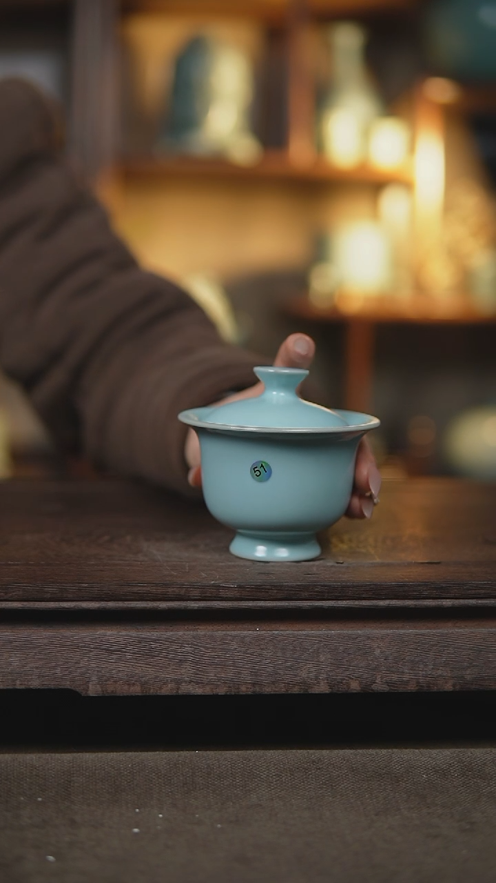 【闪购商品】杯仿古宋臻纯手工两才元宝盖碗微瑕51