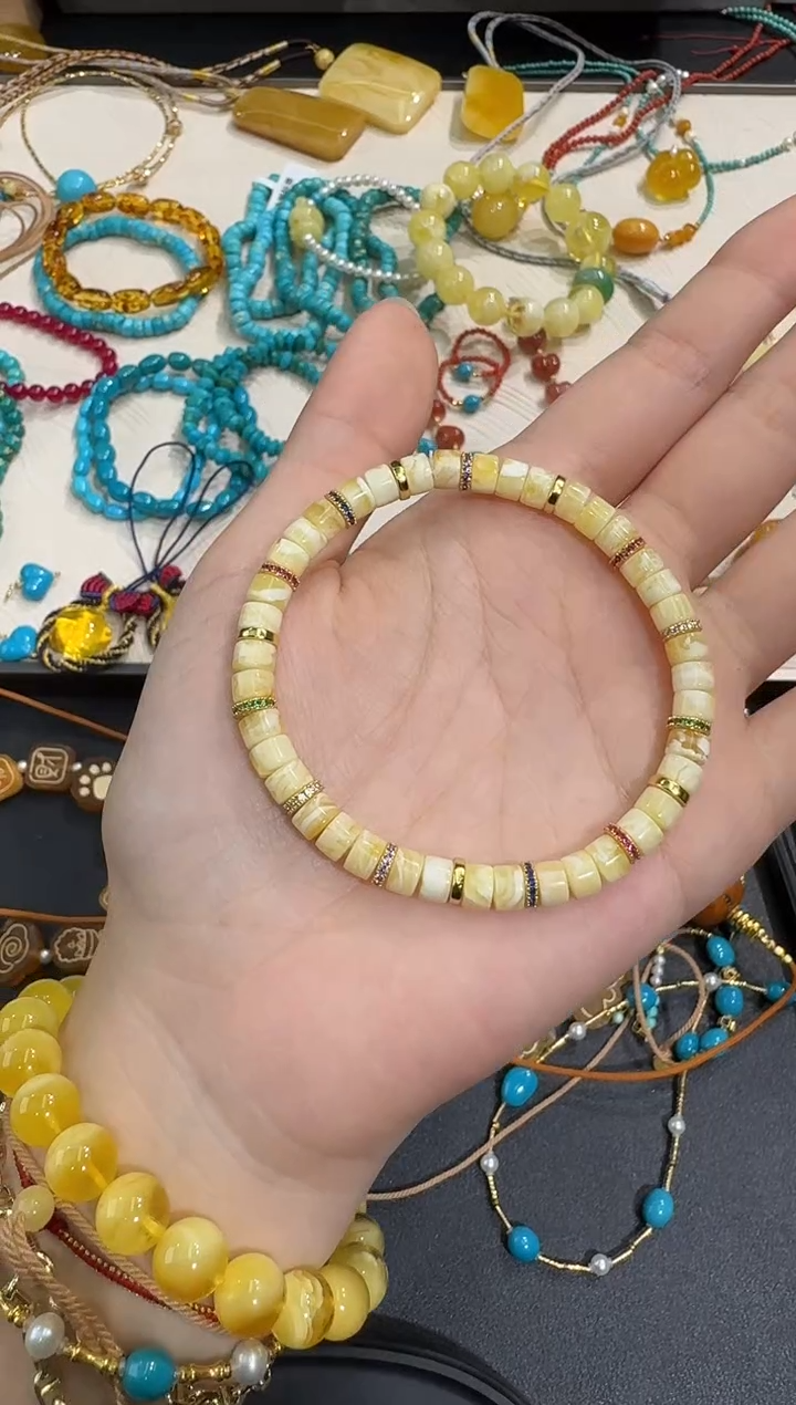 手串琥珀银S925镶嵌X1220-1195-112