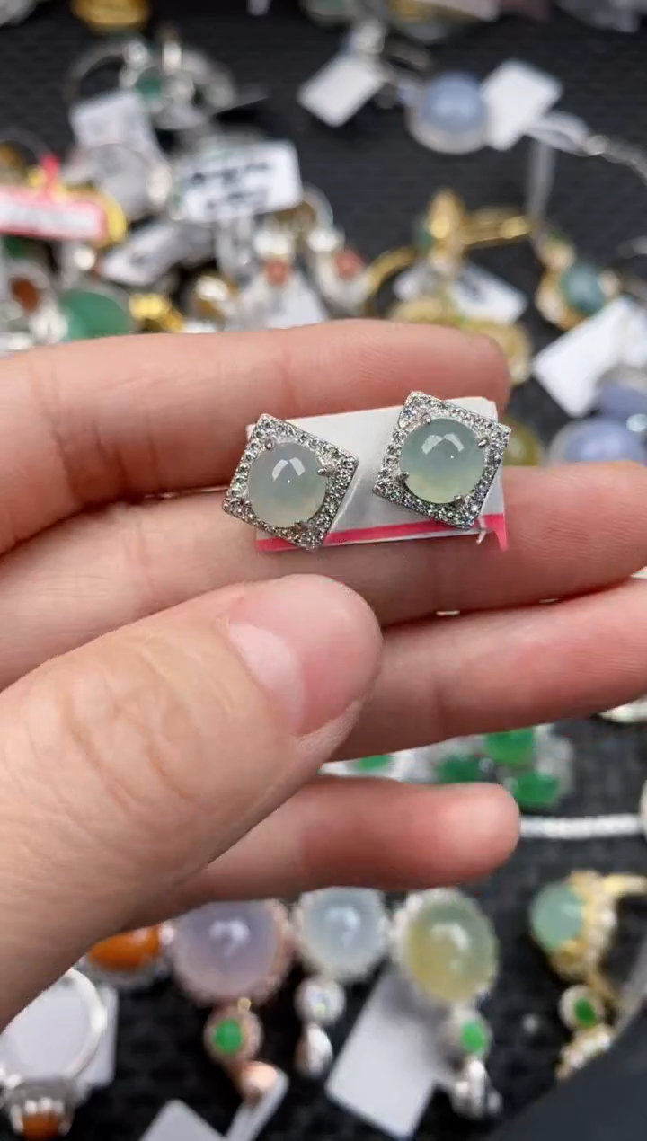 银S925镶嵌戒指翡翠12              3