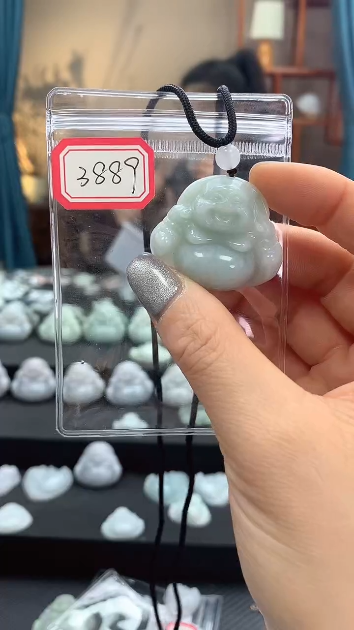 颈饰未镶嵌翡翠佛公3889