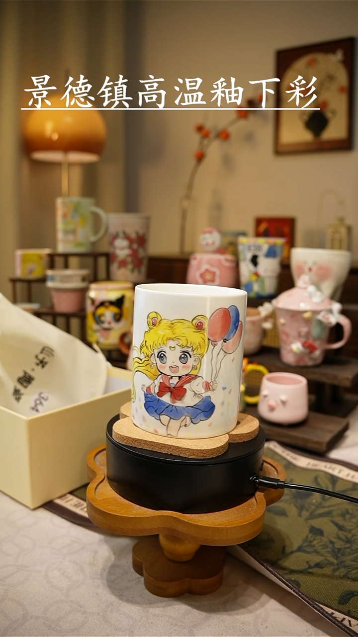 摆件【不带盒子】364高温釉下彩