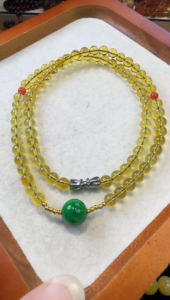 琥珀颈饰未镶嵌琥珀项链07