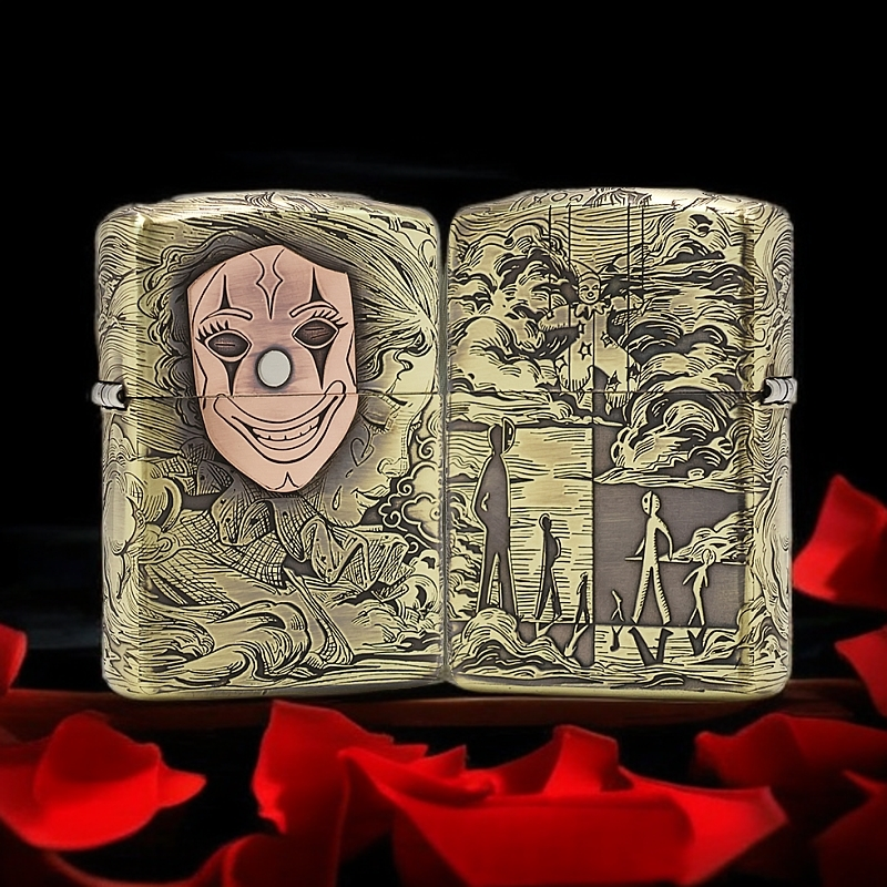 ZIPPO/之宝打火机紫铜贴章【面具人生】盔甲机原装正品煤油机DYJ1