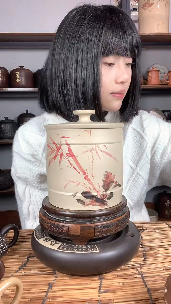 【闪购商品】罐白泥彩绘醒茶罐