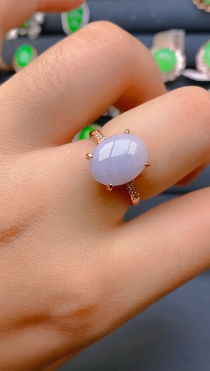 【闪购商品】翡翠戒指银S925镶嵌天然A货翡翠1