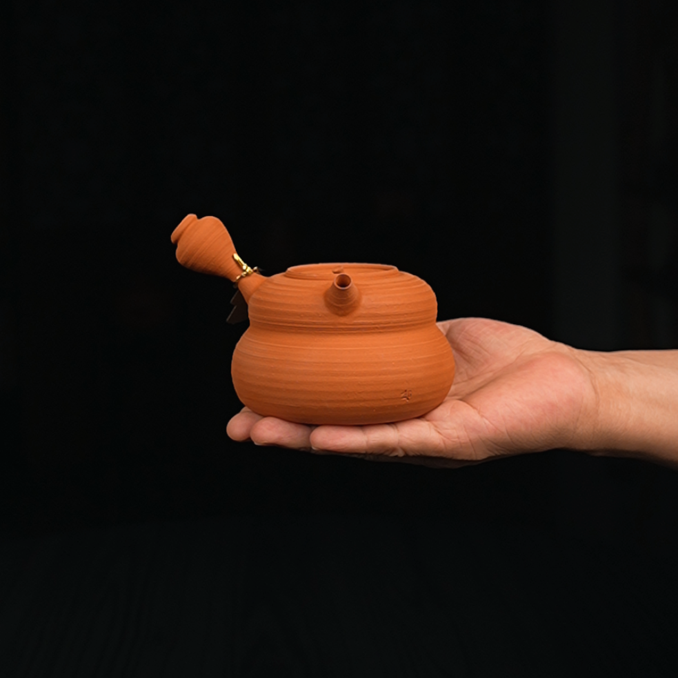 水木砂铫/鸡蛋黄/不修坯/厚胎/四印/左手砂銚/