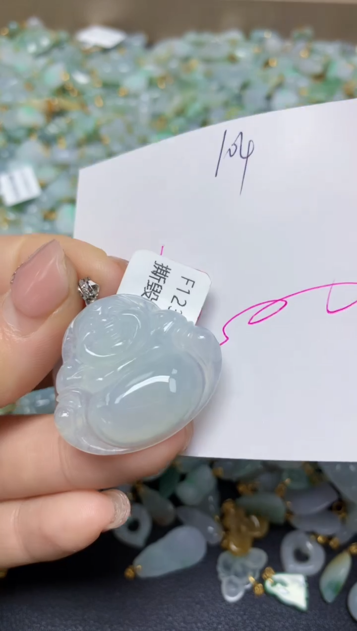 【闪购商品】翡翠挂件18K金镶嵌 天然翡翠A货