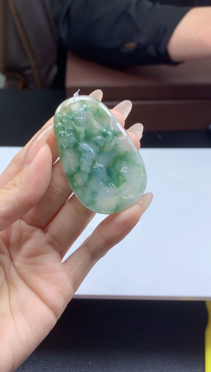 【闪购商品】定制翡翠未镶嵌008ee-毛货双喜临门22赠金扣