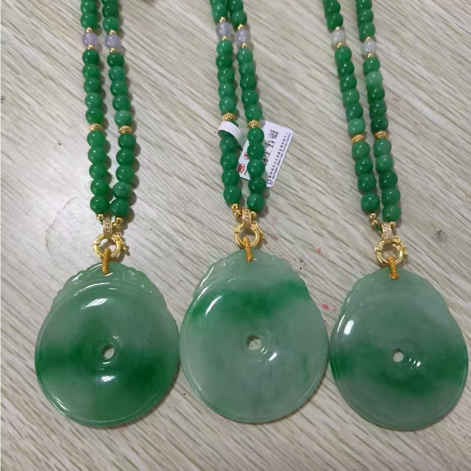 雕刻平安扣吊坠项链毛衣链