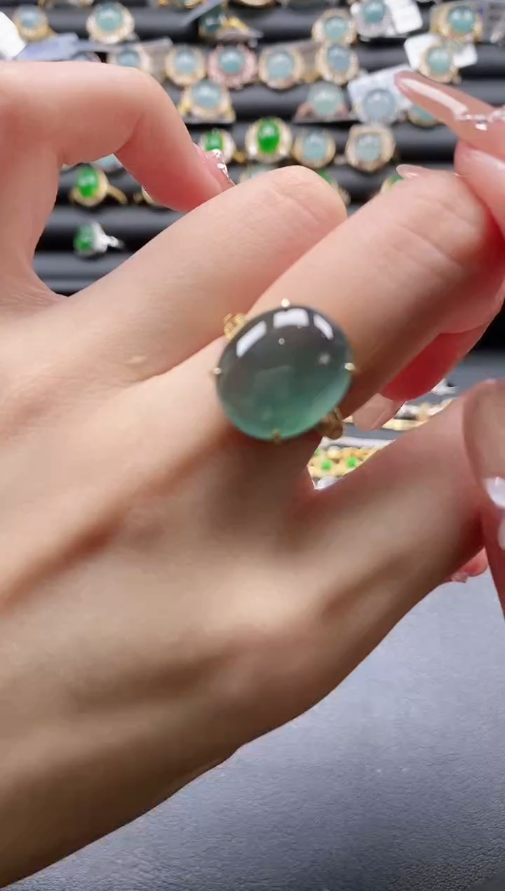 【闪购商品】翡翠戒指银S925镶嵌51151