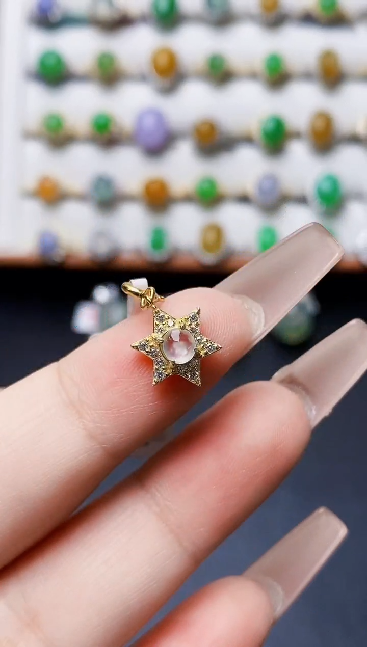 银S925镶嵌戒指翡翠4257