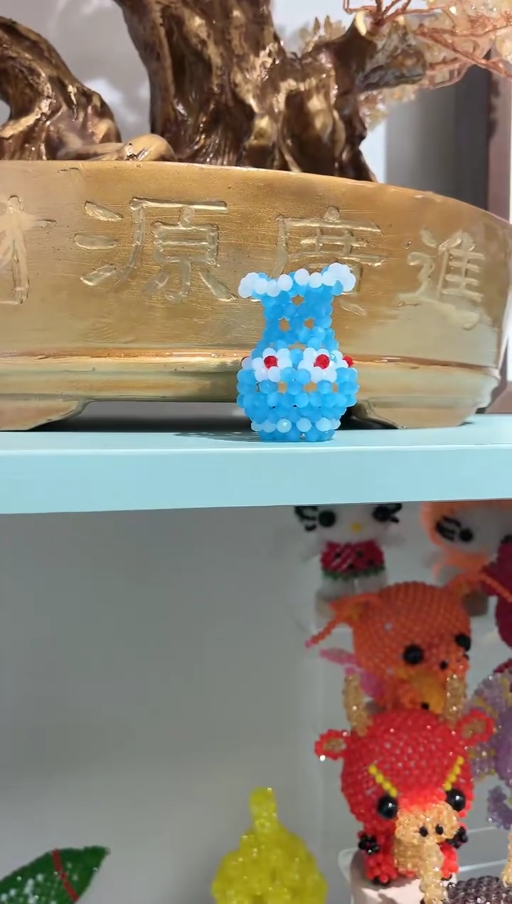 玻璃0648卡4水晶小花瓶材料包1套蓝色