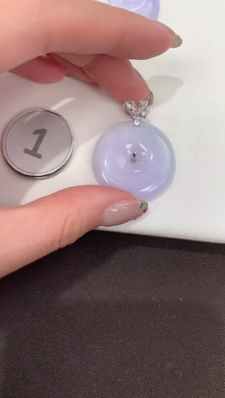 颈饰银S925镶嵌翡翠天然缅甸a货翡翠