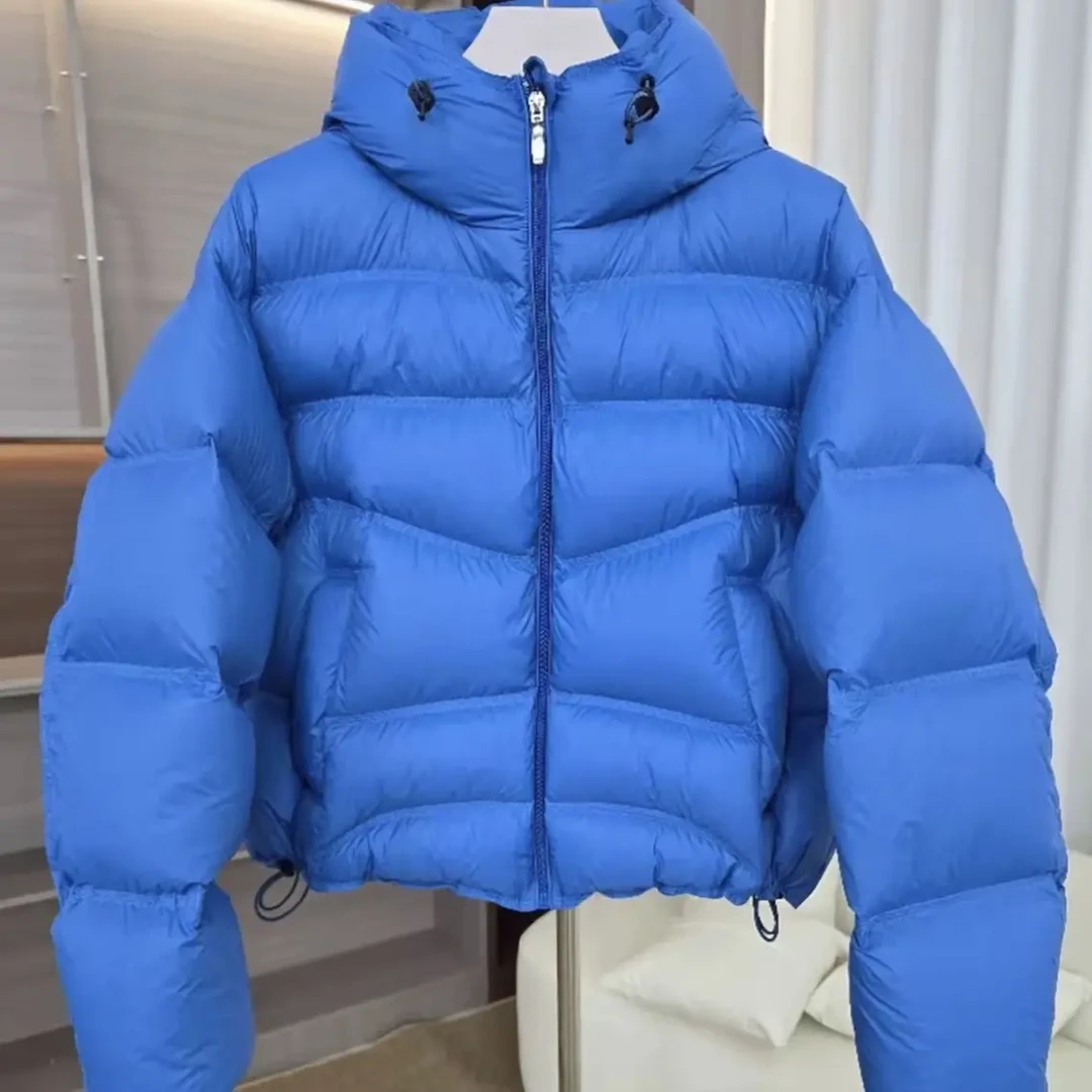 明星同款25新款冬羽绒服女短款面包服保暖波浪外套