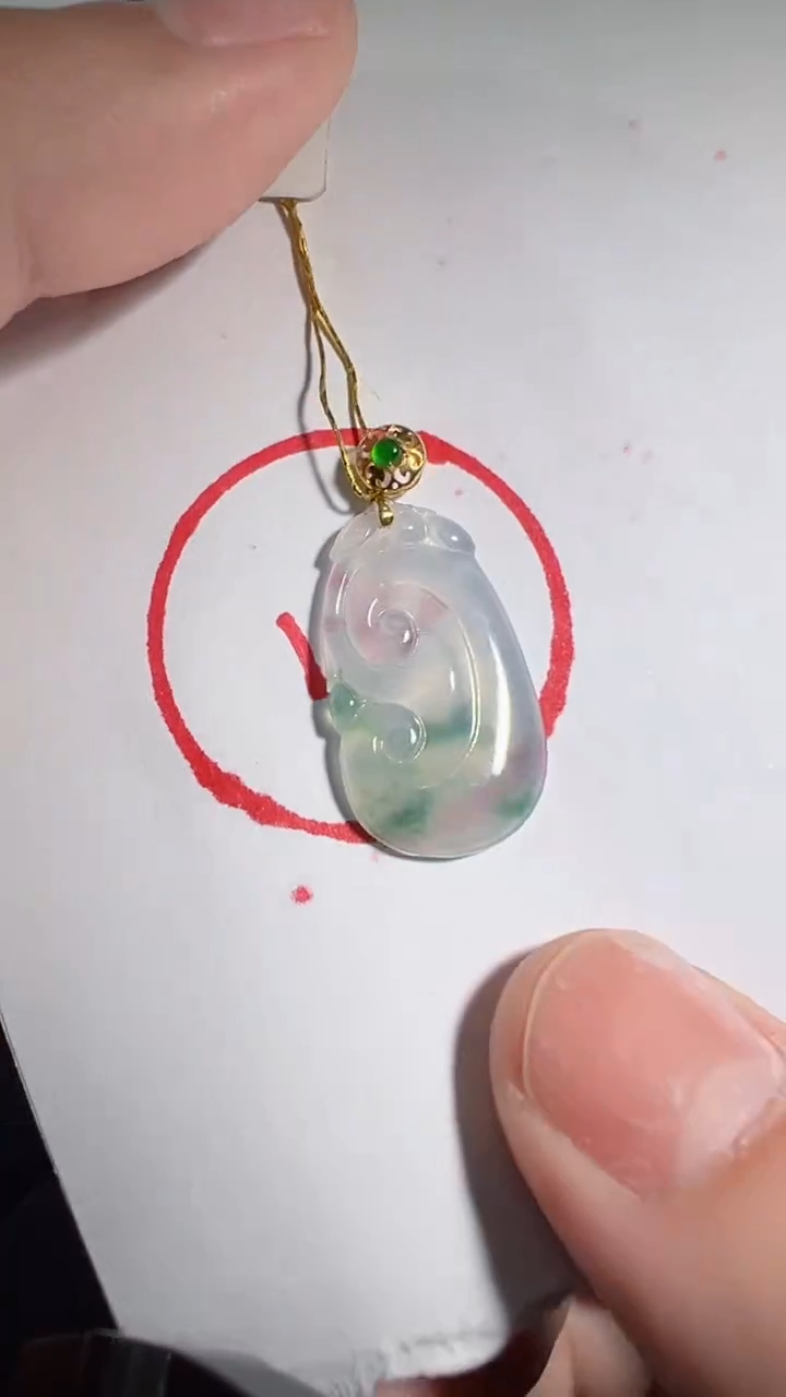 【闪购商品】翡翠挂件18K金镶嵌我