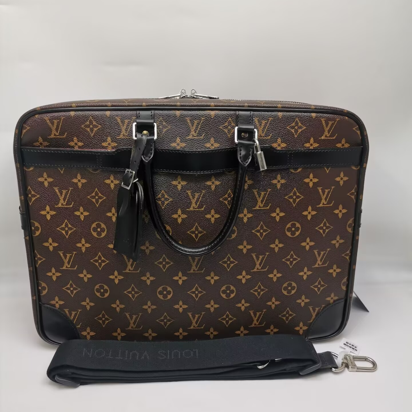 99新 LouisVuitton/路易威登 97新17268 LV 棕老花手提包厚款