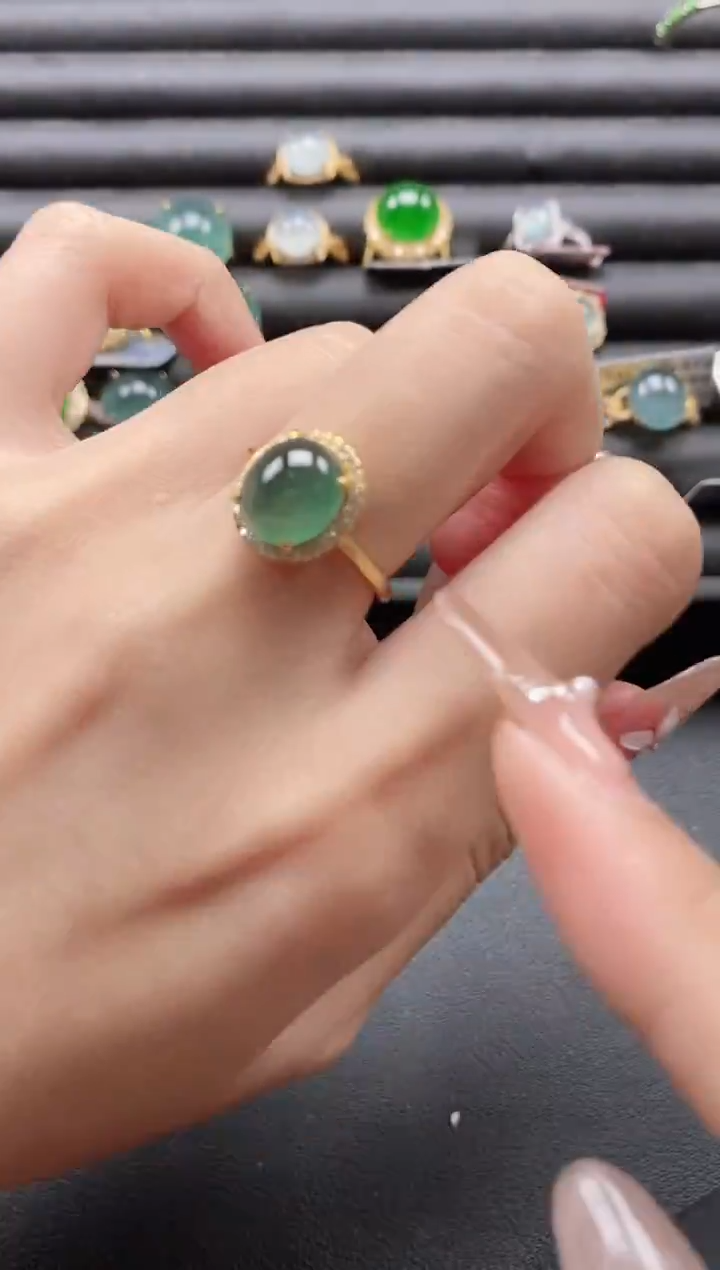 【闪购商品】翡翠戒指银S925镶嵌51511
