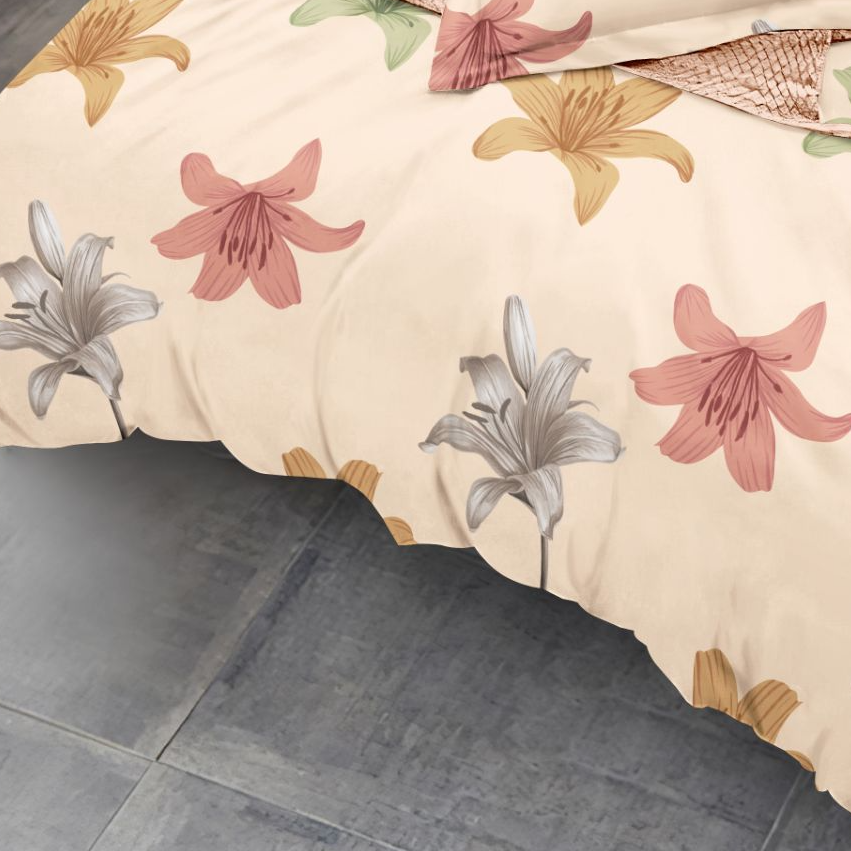 轻奢亲肤柔软床单210*230cm-从花百合