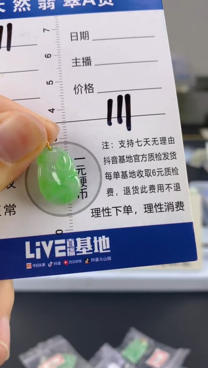 【闪购商品】翡翠颈饰18K金镶嵌天然A货翡翠