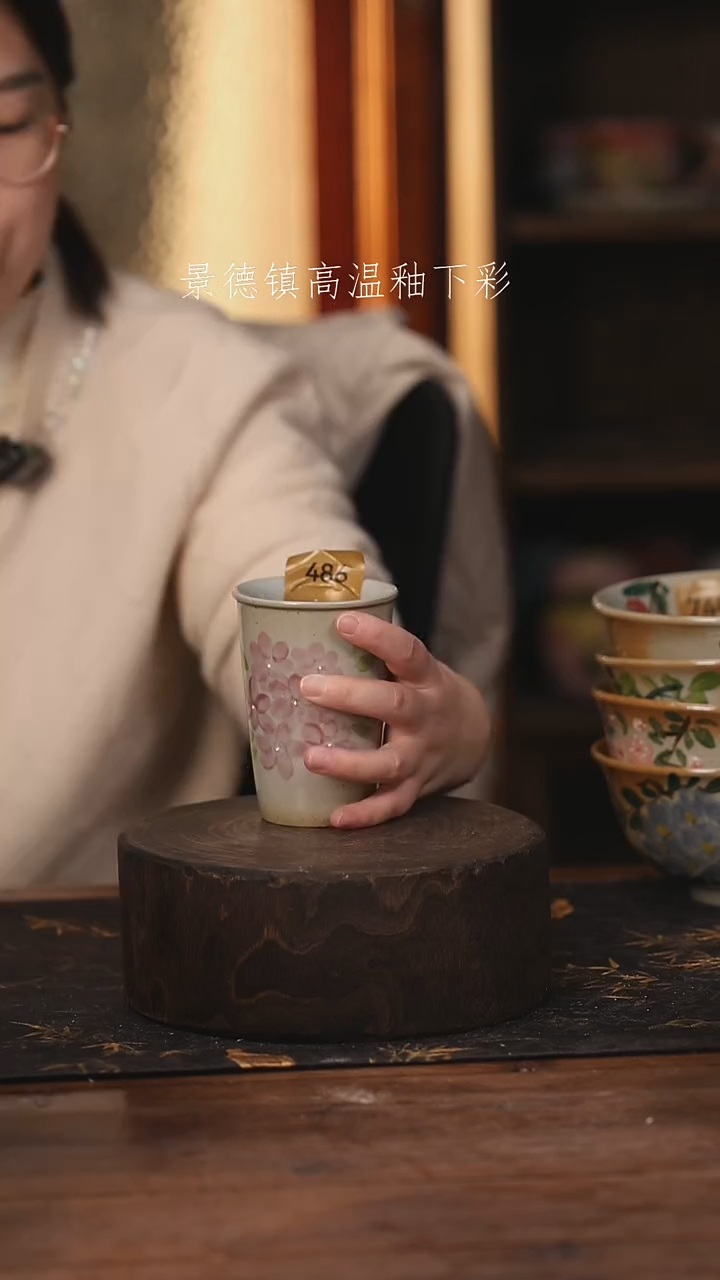 陶瓷景德镇高温釉下手绘陶瓷@L486@