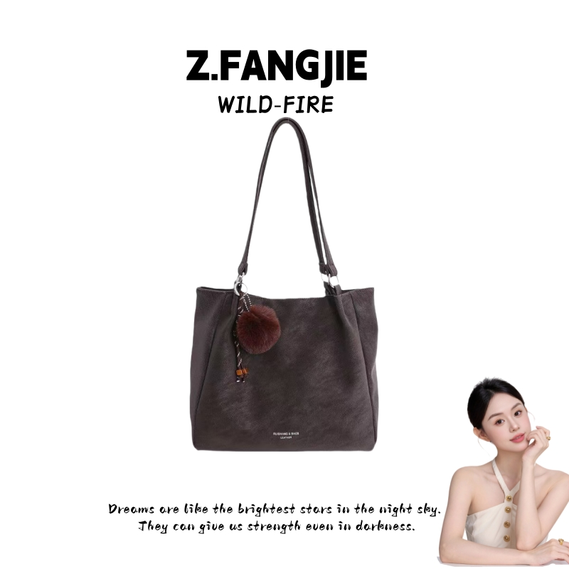 大容量简约单肩水桶包时尚手提包复古百搭通勤手拎大包