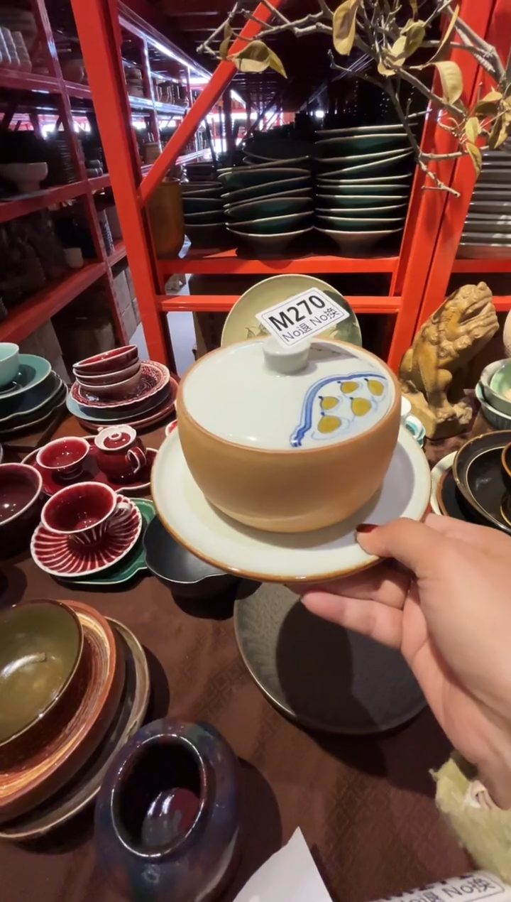 瓷片李*晓m270手绘炖盅2件