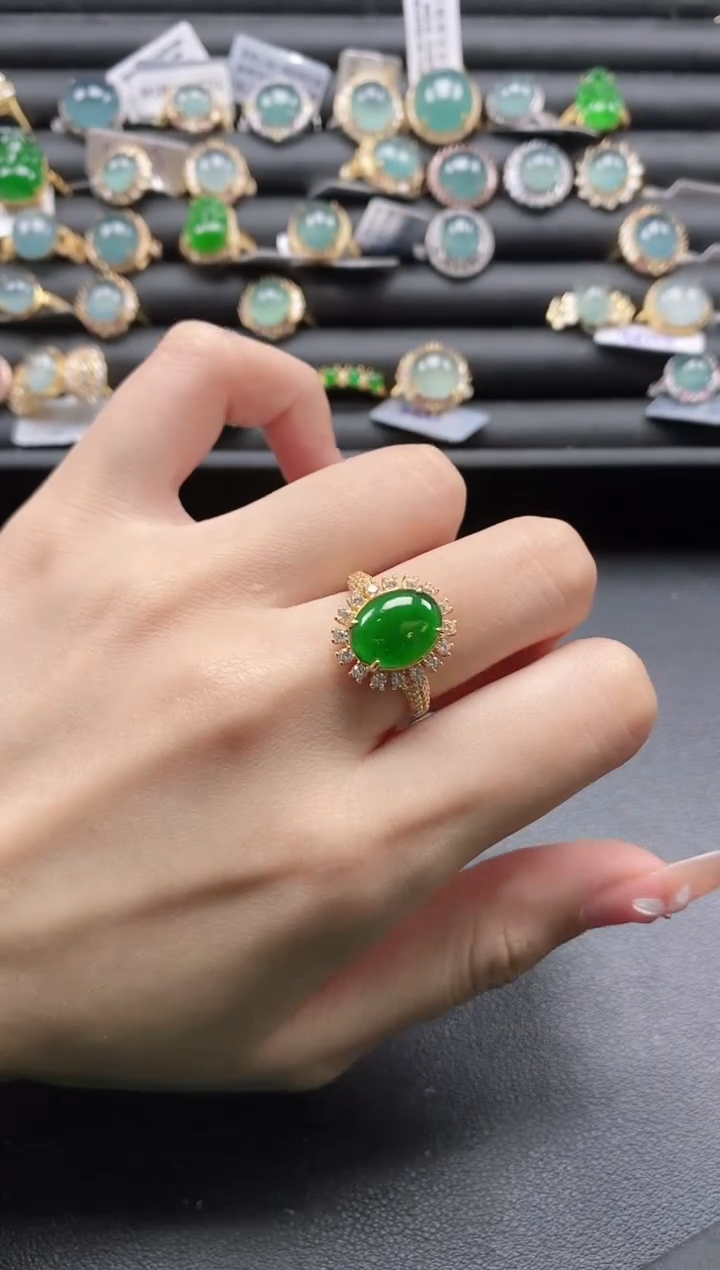 【闪购商品】翡翠戒指银S925镶嵌1111