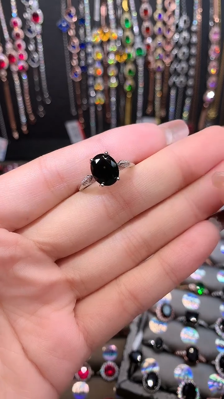 【闪购商品】蓝宝石戒指银S925镶嵌银色8.10